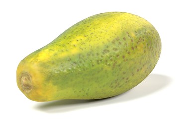 realistic 3d render of papaya on white backround