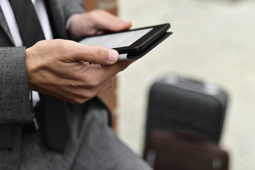 young businessman using a tablet