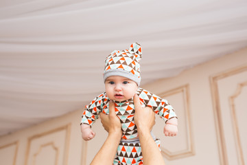 Adorable Caucasian baby. Portrait of a three months old baby boy