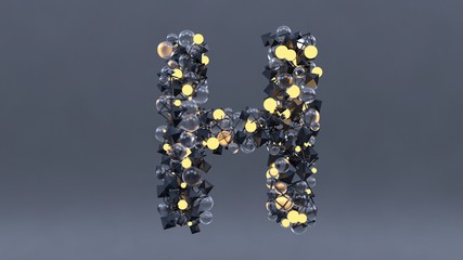 Abstract font background. The letter H