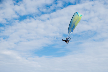 Flying paragliding on the beach