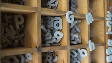 Stone alphabet for decorating home
