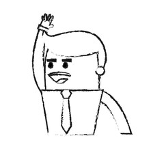 blurred silhouette image half body cartoon business man vector illustration