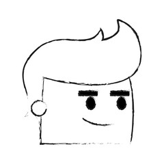 blurred silhouette image side view face cartoon man with expression of satisfaction vector illustration