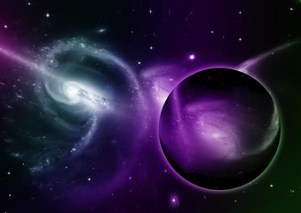 Stars, dust and gas nebula in a far galaxy