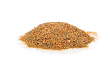 Dried Stevia leaves isolated on white background