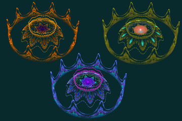 fractal colored gas burner flowers