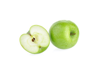 green apple on white background