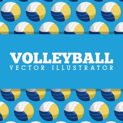 volleyball design with balls icon over blue background. colorful design. vector illustration