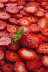 Sliced strawberries