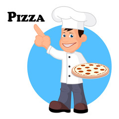 Icon cheerful cook Italian vector illustration.