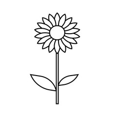 Flower line icon. Isolated vector on white background.