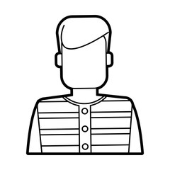 faceless man with striped shirt icon image vector illustration design 