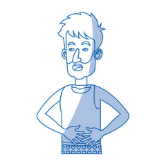 character man untidy with clothes sleep vector illustration design