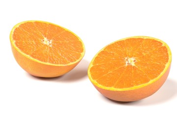 realistic 3d render of orange on white backround