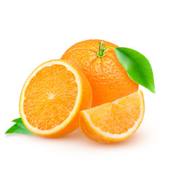 fresh orange isolated on white background