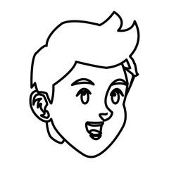 Obraz na płótnie Canvas head boy young facial expression line vector illustration