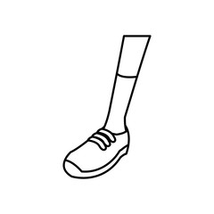 outlined foot sneaker sport concept vector illustration