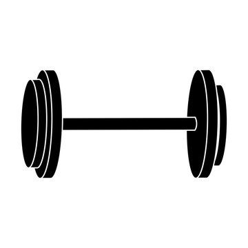 Dumbbell Weight Gym Equipment Image Silhouette Vector Illustration