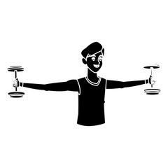 sport man fitness active lifestyle silhouette vector illustration