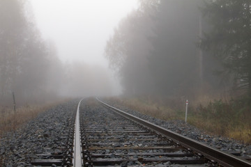 Fototapeta na wymiar Misty railway