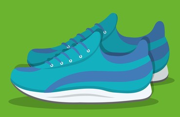 sports shoes icon over green background. fitness lifestyle concept. colorful design. vector illustration