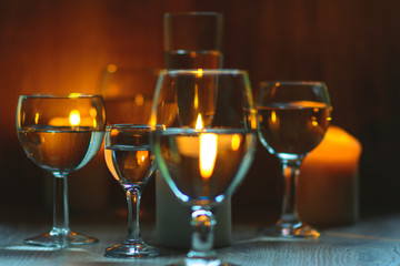 Glasses on the table