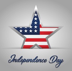 usa independence day with star icon with usa country flag icon over gray background. colorful design. vector illustration