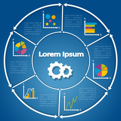 Circle diagram infographics with six steps or processes