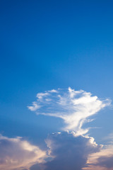 Beautiful cloud with sunset light and blue sky