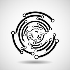 Abstract circle with lines, geometric logo,