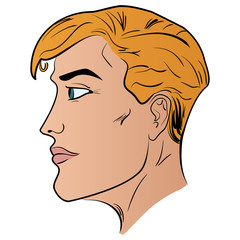 Illustration of a man cartoon head profile pattern