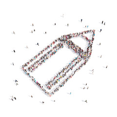 People walking in pencil .3D illustration. 3D rendering.