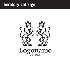 Heraldry logo in the style of engraving