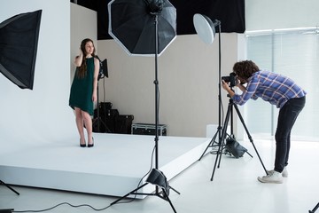 Female model posing for a photoshoot