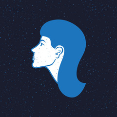Illustration of a girl in profile