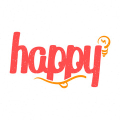 Stylized letherin words happy