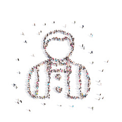 People walking in people .3D illustration. 3D rendering.