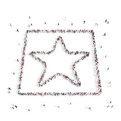 People walking in Star, reward . 3D rendering.