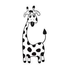 Giraffe baby coloring outline pattern