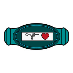 mobile heart rate wrist monitor icon image vector illustration design 
