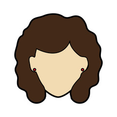 faceless woman with long curly hair icon image vector illustration design 