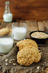 Oatmeal cookies with milk