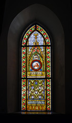 prächtiges Bleiglasfenster in der Thomaskirche Leipzig