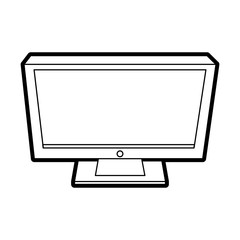 computer monitor icon image vector illustration design  black line