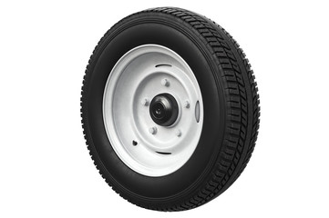 Wheel retro car with classic disk. 3D rendering