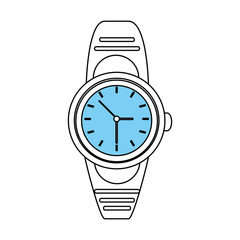sketch color silhouette of analog male wristwatch vector illustration