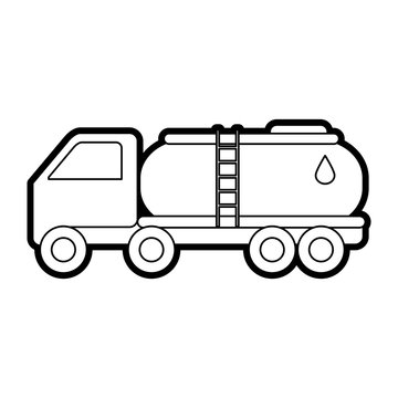 cistern truck oil industry related icon image vector illustration design  black line