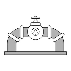 sketch color silhouette valve oil view front with petroleum drop symbol vector illustration