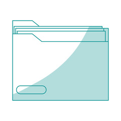 blue silhouette shading folder with documents inside vector illustration